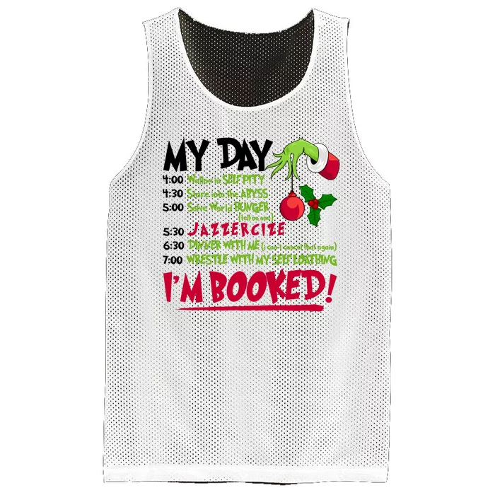 My Day Im Booked Funny Christmas Holiday Mesh Reversible Basketball Jersey Tank