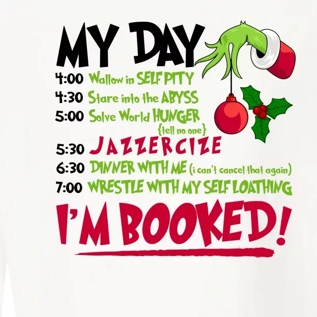 My Day Im Booked Funny Christmas Holiday Cropped Pullover Crew