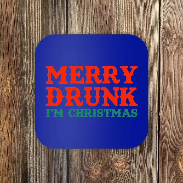 Merry Drunk I'm Christmas Wine Lover Funny Ing Great Gift Coaster