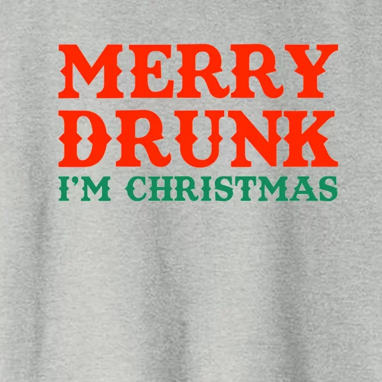 Merry Drunk I'm Christmas Wine Lover Funny Ing Great Gift Women's Crop Top Tee