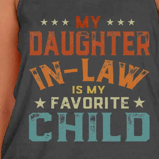 My Daughter In Law Is My Favorite Child Fathers Day In Law Women's Knotted Racerback Tank