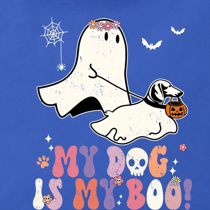 My Dog Is My Boo Dachshund Pumpkin Funny Ghost Halloween Gift Zip Tote Bag