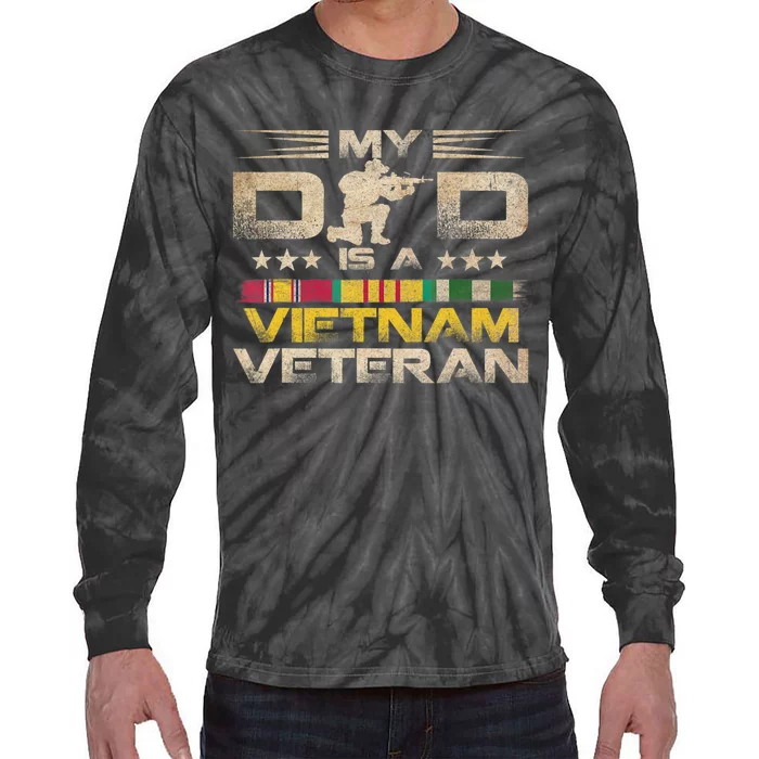 My Dad Is A Vietnam Veteran Tie-Dye Long Sleeve Shirt