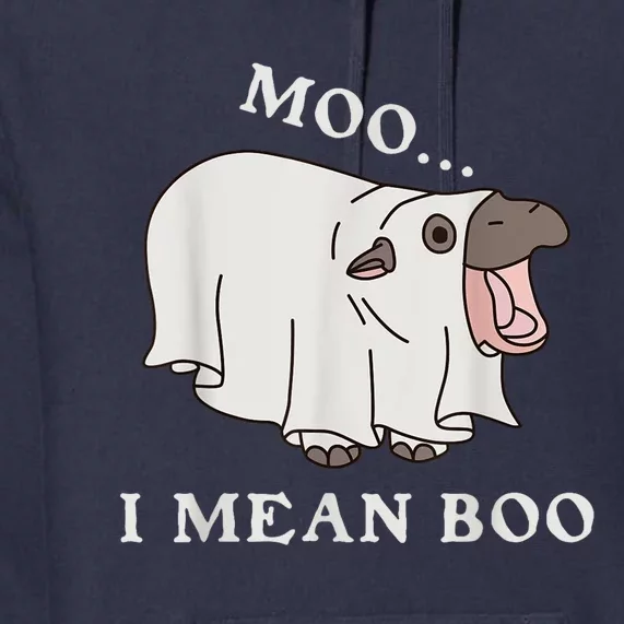 Moo Deng I Mean Boo Halloween Cute Baby Hippopotamus Funny Premium Hoodie