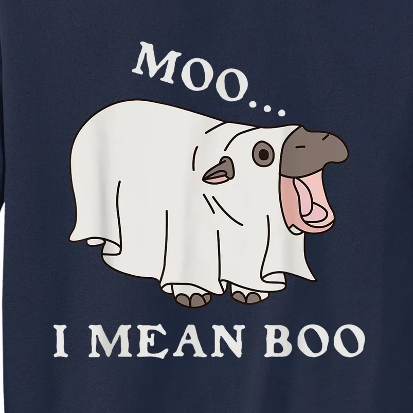 Moo Deng I Mean Boo Halloween Cute Baby Hippopotamus Funny Tall Sweatshirt