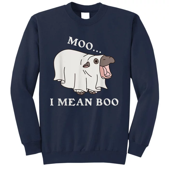 Moo Deng I Mean Boo Halloween Cute Baby Hippopotamus Funny Tall Sweatshirt