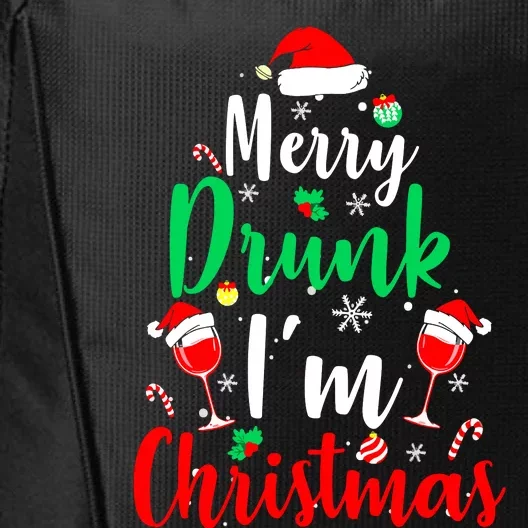 Merry Drunk I'm Christmas Funny Santa Joke Xmas Beer Lover City Backpack