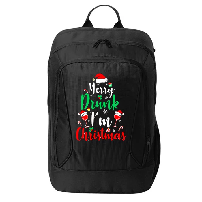 Merry Drunk I'm Christmas Funny Santa Joke Xmas Beer Lover City Backpack