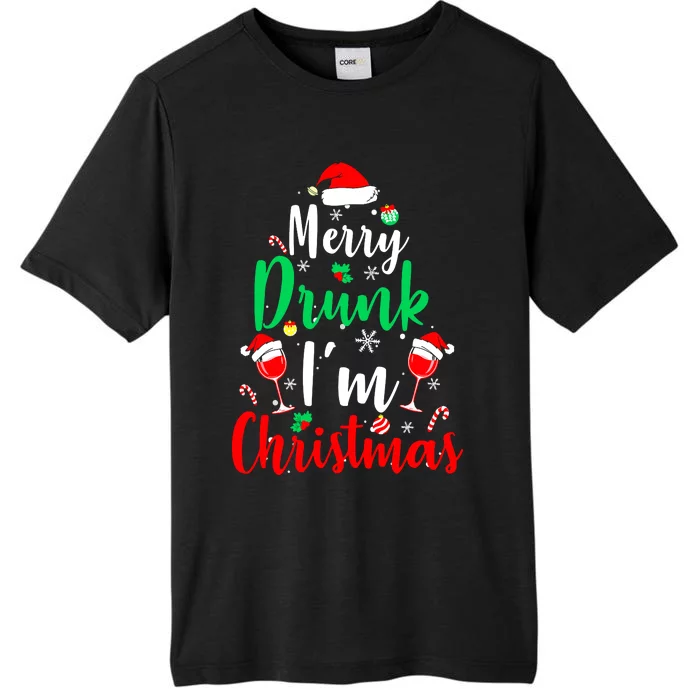 Merry Drunk I'm Christmas Funny Santa Joke Xmas Beer Lover ChromaSoft Performance T-Shirt