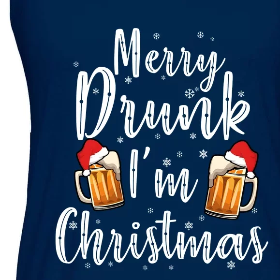 Merry Drunk Im Christmas Ugly Christmas Drinking Team Ladies Essential Flowy Tank