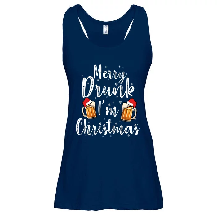 Merry Drunk Im Christmas Ugly Christmas Drinking Team Ladies Essential Flowy Tank