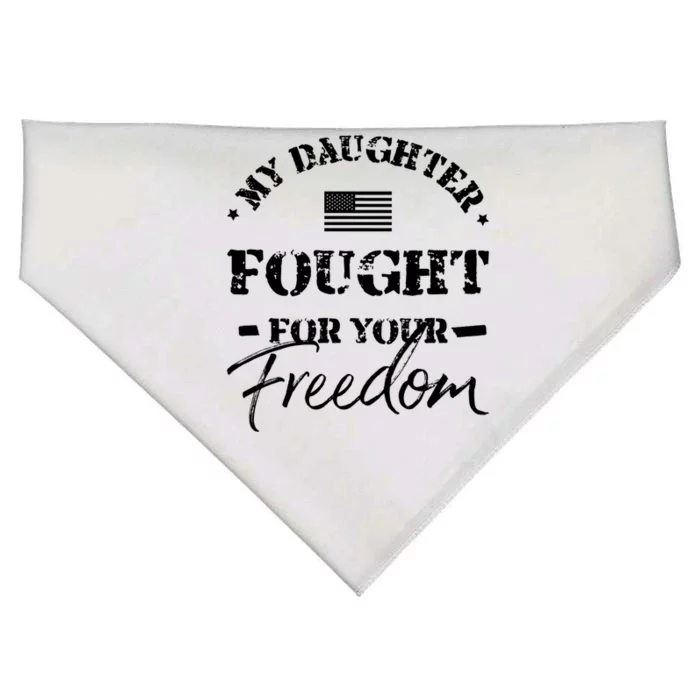 My Daughter Is A Veteran Mom Dad Gift USA-Made Doggie Bandana