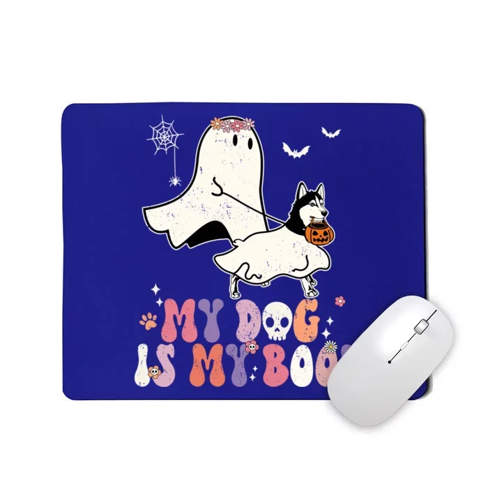 My Dog Is My Boo Siberian Husky Pumpkin Ghost Halloween Cool Gift Mousepad