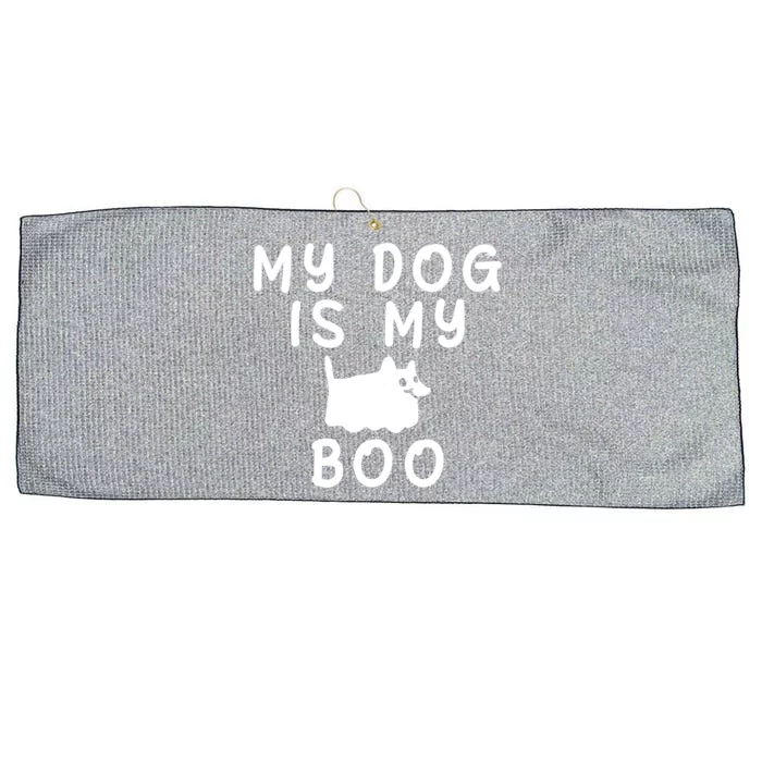 My Dog Is My Boo Funny Dog Ghost Costume Halloween Gift Large Microfiber Waffle Golf Towel