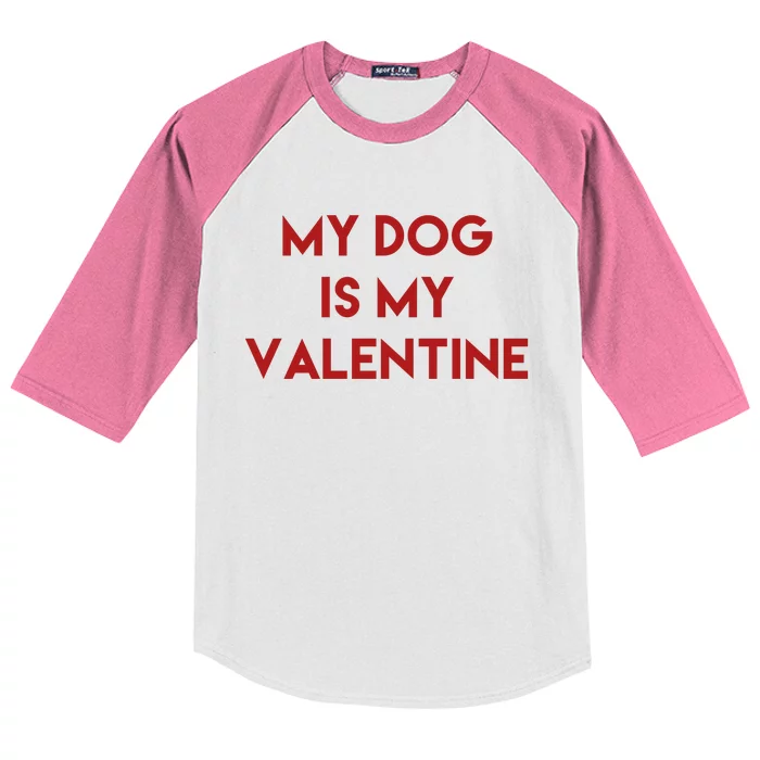 My Dog Is My Valentine Funny Cute Kids Colorblock Raglan Jersey