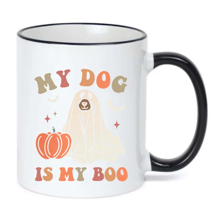 My Dog Is My Boo Spooky Season Ghost Halloween Groovy Retro Gift Black Color Changing Mug