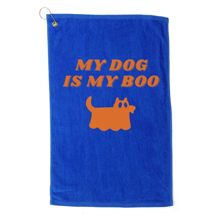 My Dog Is My Boo Funny Dog Lover Cute Halloween Costume Cute Gift Platinum Collection Golf Towel