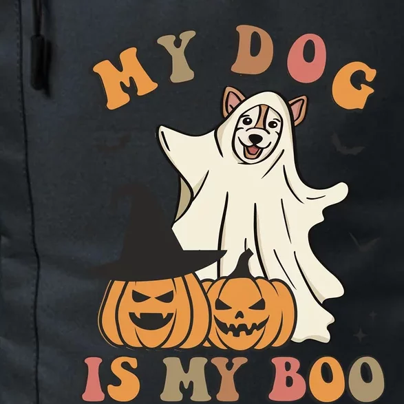 My Dog Is My Boo Spooky Season Ghost Halloween Groovy Retro Funny Gift Daily Commute Backpack