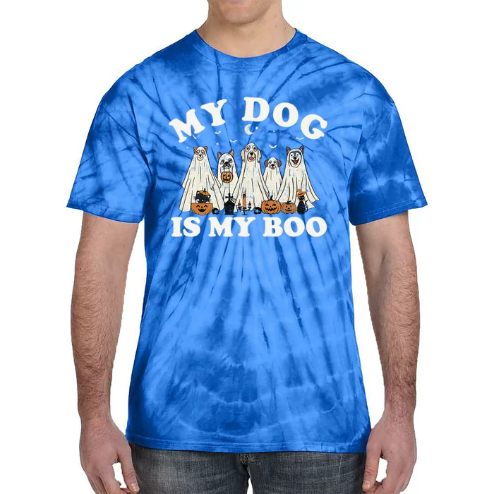 My Dog Is My Boo Halloween Funny Dog Owner Ghost Lover Gift Tie-Dye T-Shirt