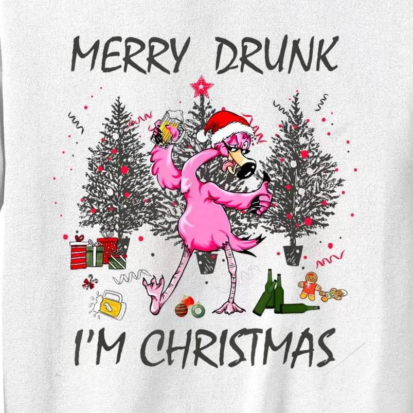 Merry Drunk IM Christmas Ugly Sweater Twerking Flamingo Sweatshirt