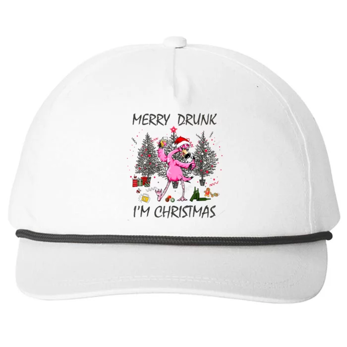 Merry Drunk IM Christmas Ugly Sweater Twerking Flamingo Snapback Five-Panel Rope Hat