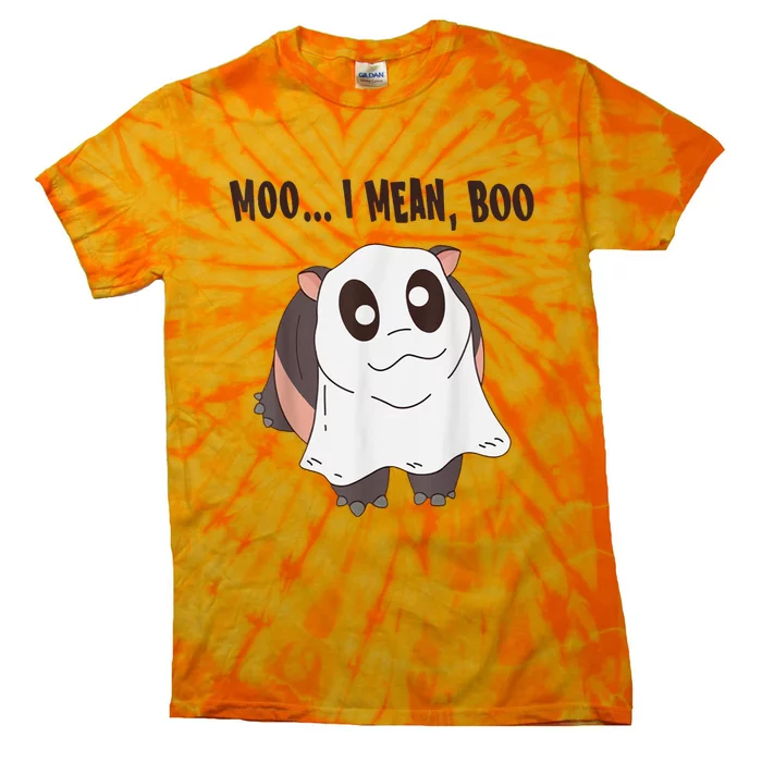 Moo Deng I Mean Boo Bouncy Pig Cute Baby Hippo For Halloween Tie-Dye T-Shirt