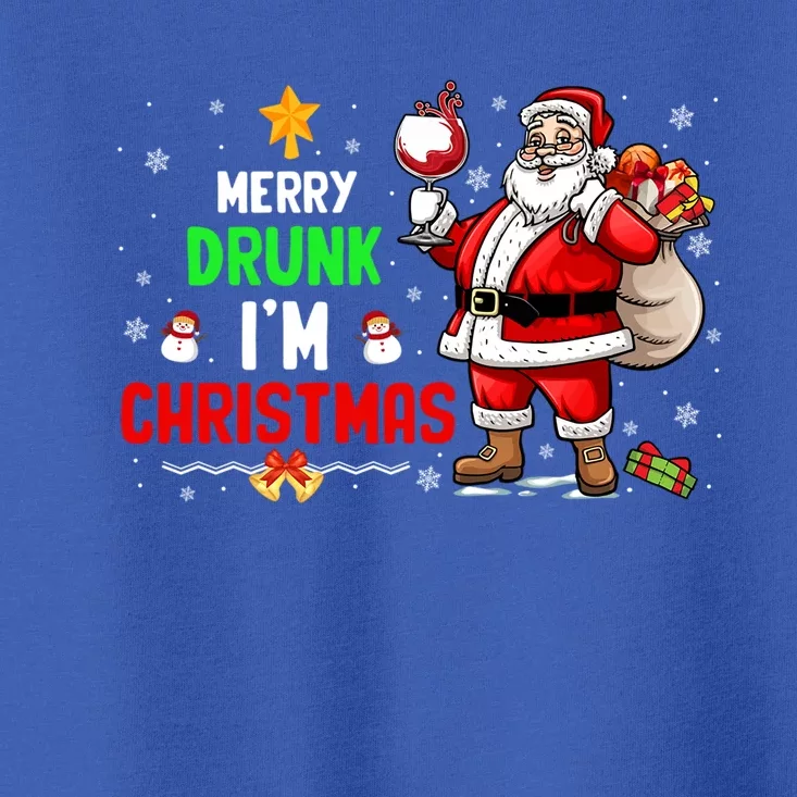 Merry Drunk IM Christmas Santa Ing Wine Xmas Er Gift Toddler T-Shirt