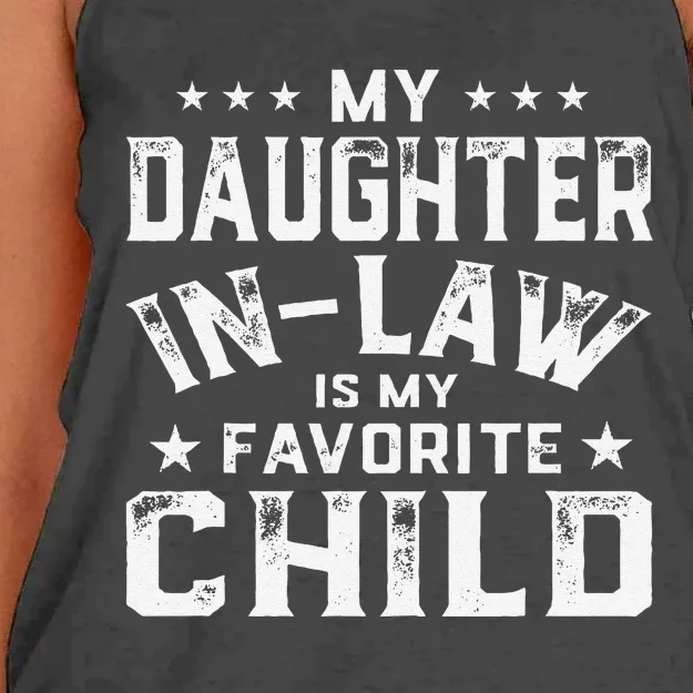 My Daughter In Law Is My Favorite Child Fathers Day in Law Women's Knotted Racerback Tank