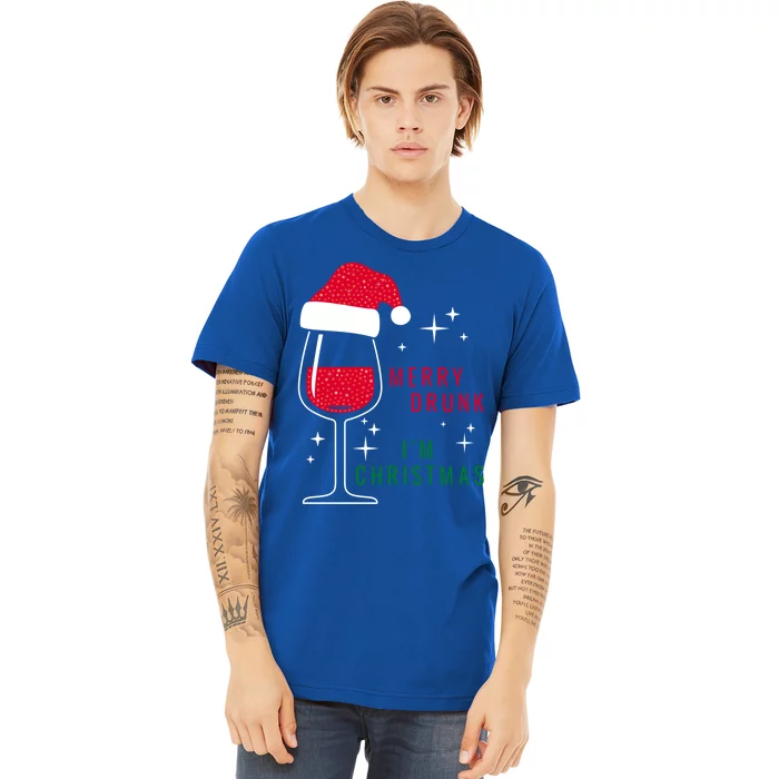 Merry Drunk IM Christmas Ugly Christmas Wine Lover Cute Gift Premium T-Shirt