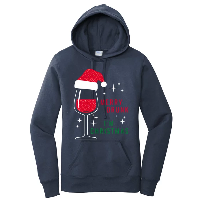 Merry Drunk IM Christmas Ugly Christmas Wine Lover Cute Gift Women's Pullover Hoodie