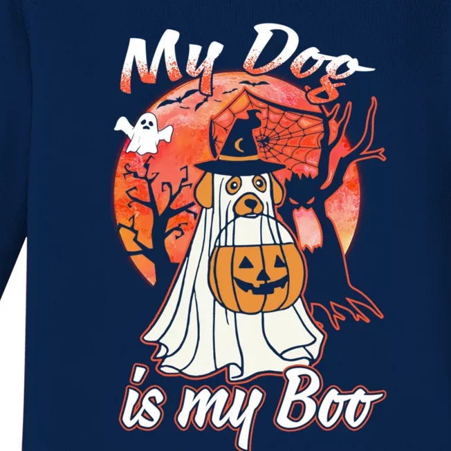 My Dog Is My Boo Funny Halloween Funny Gift Baby Long Sleeve Bodysuit