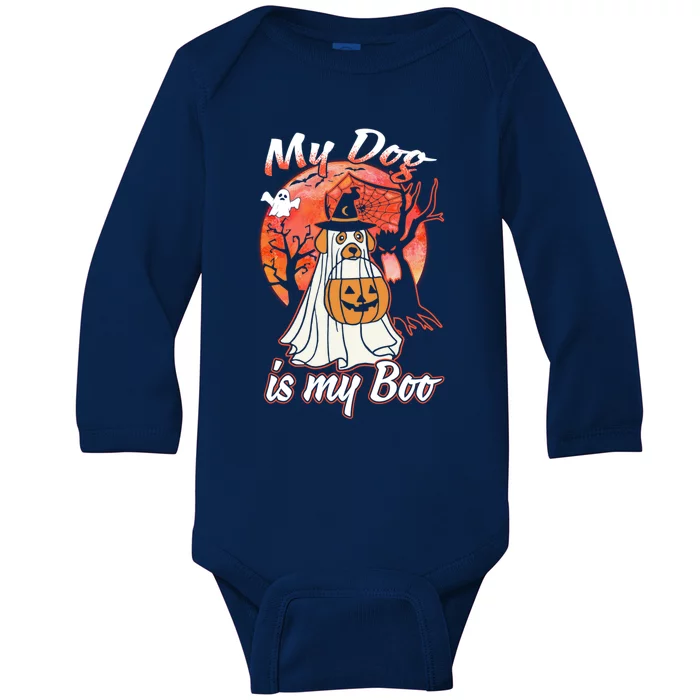 My Dog Is My Boo Funny Halloween Funny Gift Baby Long Sleeve Bodysuit