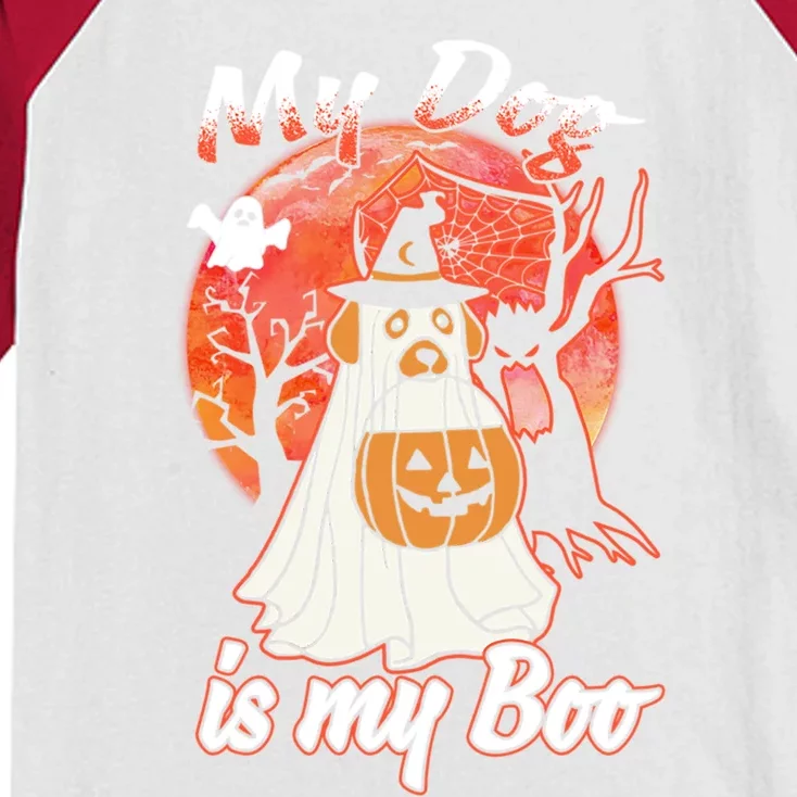 My Dog Is My Boo Funny Halloween Funny Gift Kids Colorblock Raglan Jersey