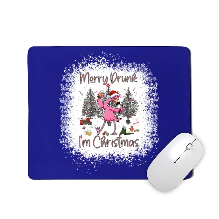 Merry Drunk IM Christmas Ugly Sweater Twerking Flamingo Gift Mousepad