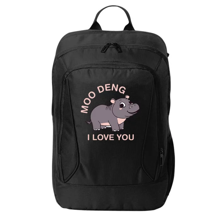 Moo Deng I Love You City Backpack