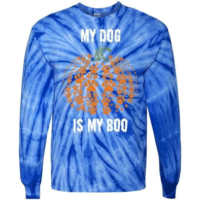 My Dog Is My Boo Funny Spooky Dog Mom Dad Halloween Great Gift Tie-Dye Long Sleeve Shirt