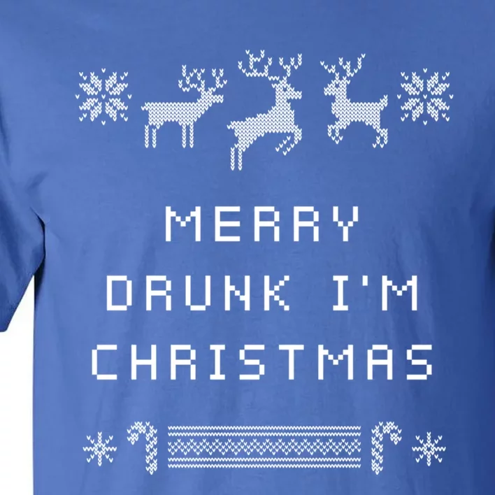 Merry Drunk IM Christmas Wine Lover Party Champagne Gift Tall T-Shirt