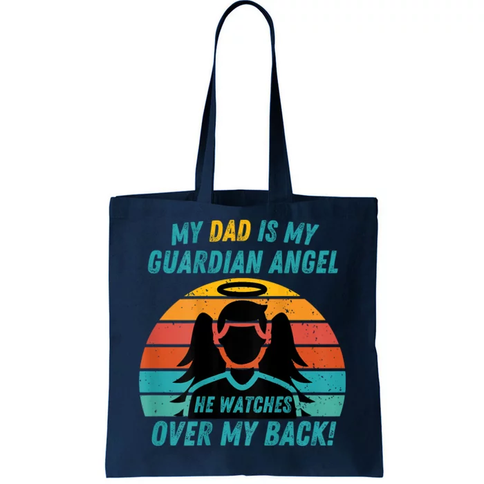 My Dad Is My Guardian Angel Retro Style Tote Bag