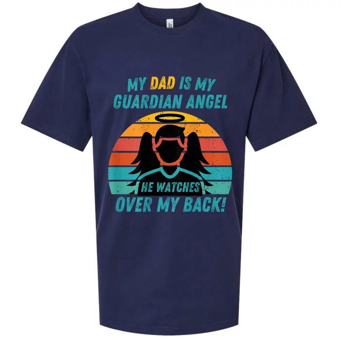 My Dad Is My Guardian Angel Retro Style Sueded Cloud Jersey T-Shirt