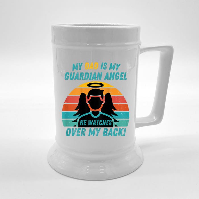 My Dad Is My Guardian Angel Retro Style Front & Back Beer Stein