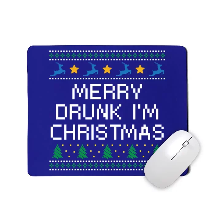 Merry Drunk IM Christmas Wine Lover Party Champagne Meaningful Gift Mousepad