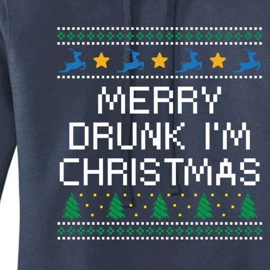 Merry Drunk IM Christmas Wine Lover Party Champagne Meaningful Gift Women's Pullover Hoodie