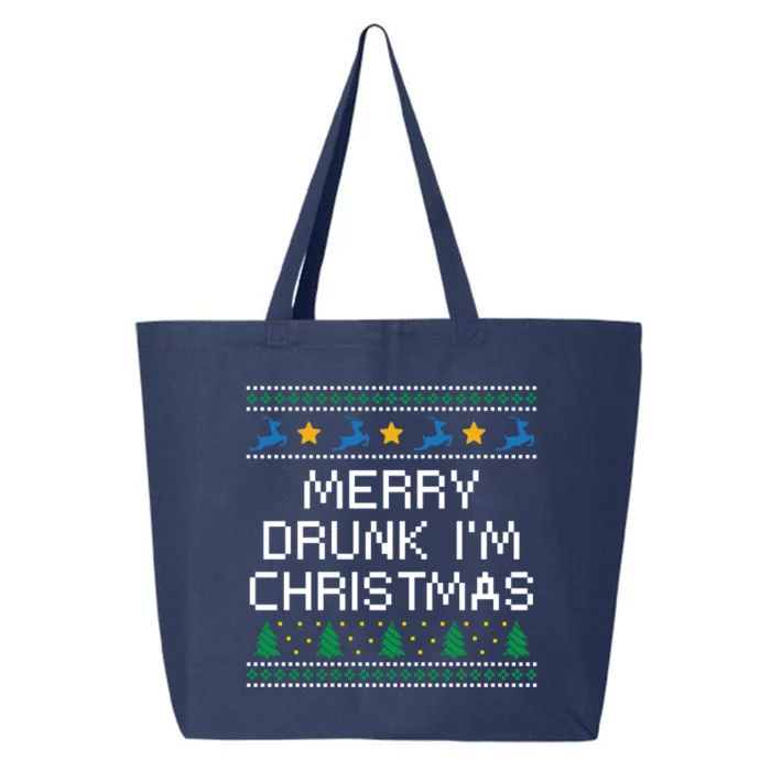 Merry Drunk IM Christmas Wine Lover Party Champagne Meaningful Gift 25L Jumbo Tote