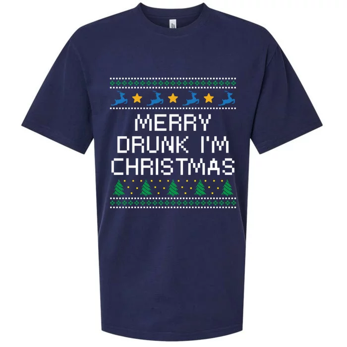 Merry Drunk IM Christmas Wine Lover Party Champagne Meaningful Gift Sueded Cloud Jersey T-Shirt