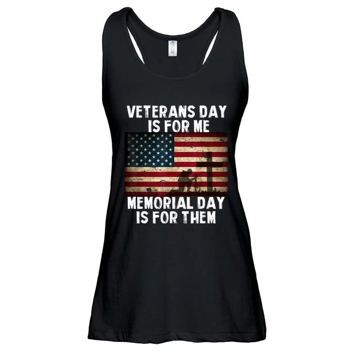 Memorial Day Is For Them Veteran's Day Is For Me Veteran Ladies Essential Flowy Tank