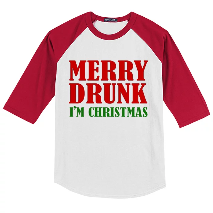 Merry Drunk IM Christmas Funny Ing Adult Jokes Gift Kids Colorblock Raglan Jersey