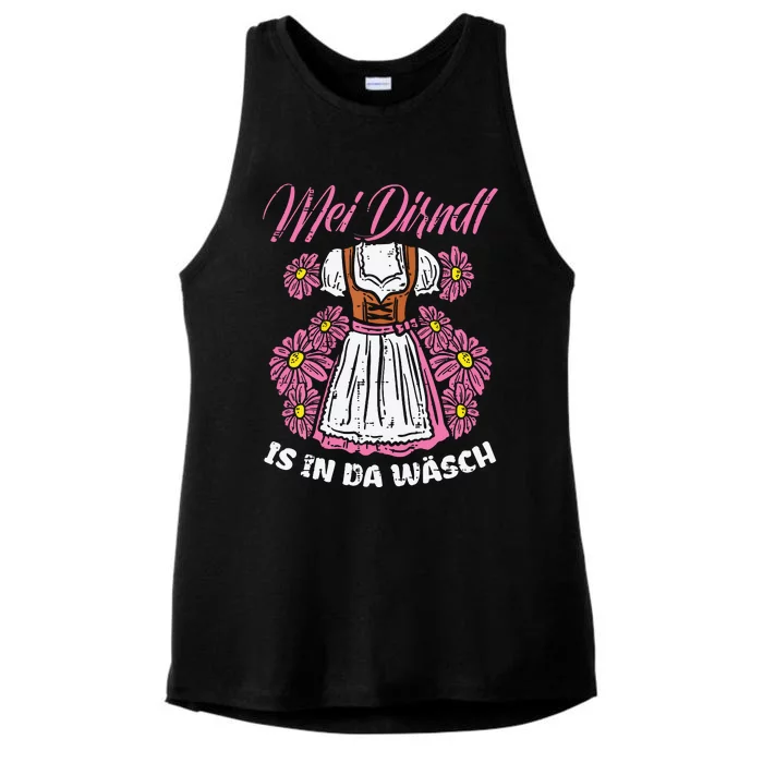 Mei Dirndl In Da Wasch Oktoberfest Funny German Ladies Tri-Blend Wicking Tank