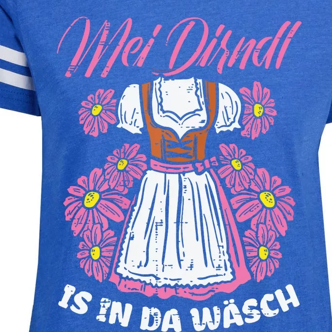 Mei Dirndl In Da Wasch Oktoberfest Funny German Enza Ladies Jersey Football T-Shirt