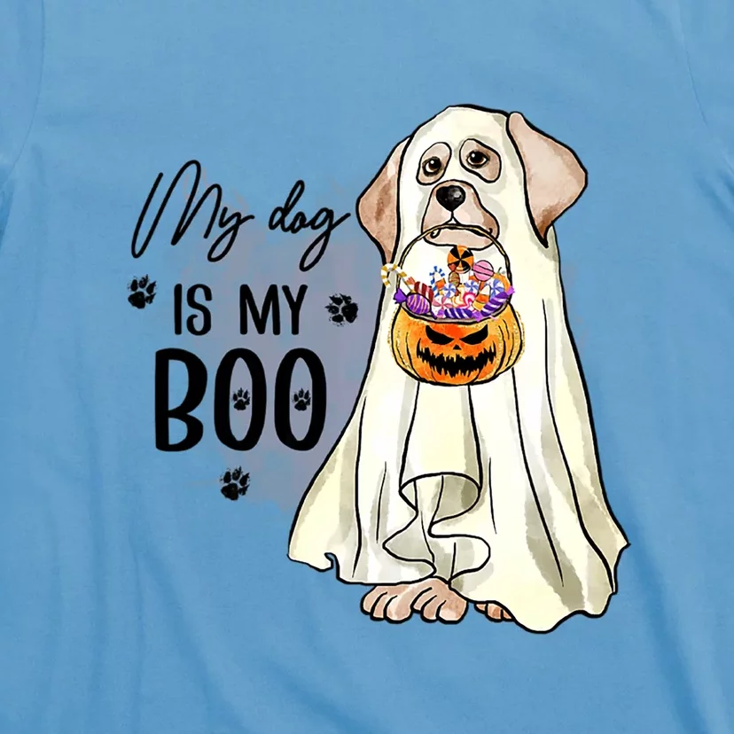 My Dog Is My Boo Ghost Pumpkin Candy Halloween Spooky Season Gift T-Shirt