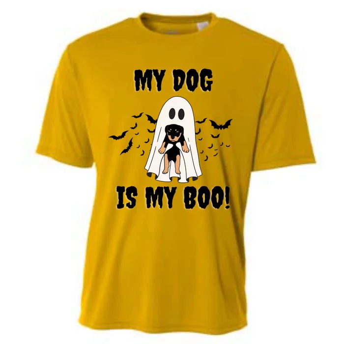 My Dog Is My Boo Ghost Spooky Halloween Dog Lover Groovy Gift Cooling Performance Crew T-Shirt